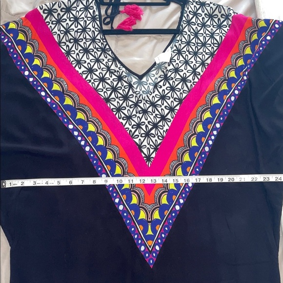 Trina Turk Black and Pink Patterned Swim Coverup - Picture 10 of 12